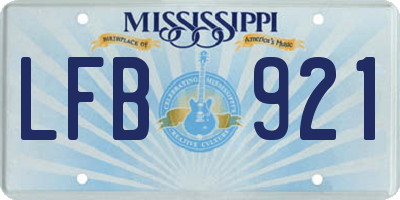 MS license plate LFB921