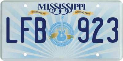 MS license plate LFB923