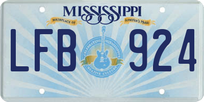 MS license plate LFB924