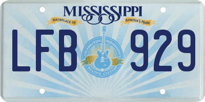 MS license plate LFB929