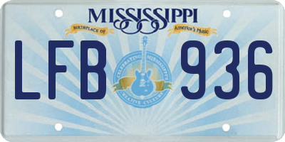 MS license plate LFB936