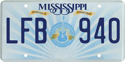 MS license plate LFB940