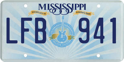 MS license plate LFB941