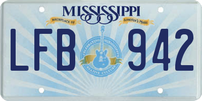 MS license plate LFB942