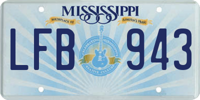 MS license plate LFB943