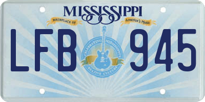 MS license plate LFB945