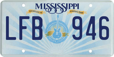 MS license plate LFB946