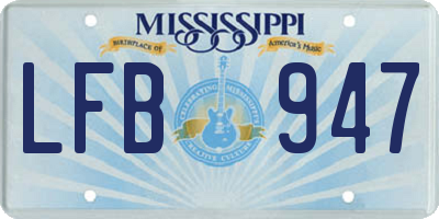 MS license plate LFB947