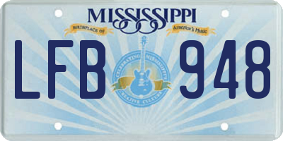 MS license plate LFB948