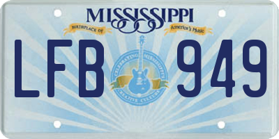 MS license plate LFB949