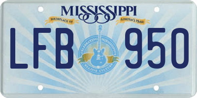 MS license plate LFB950
