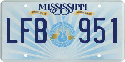 MS license plate LFB951
