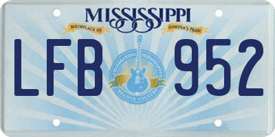 MS license plate LFB952