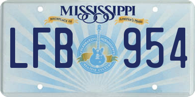 MS license plate LFB954