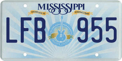 MS license plate LFB955