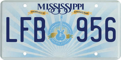 MS license plate LFB956