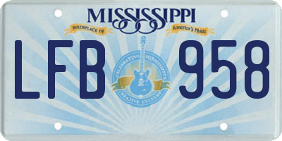 MS license plate LFB958