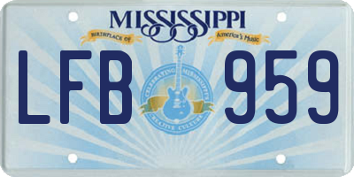MS license plate LFB959