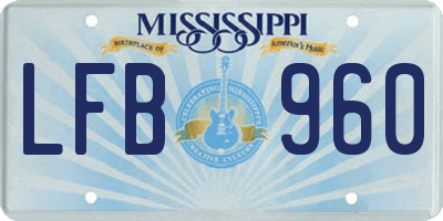 MS license plate LFB960