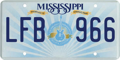 MS license plate LFB966
