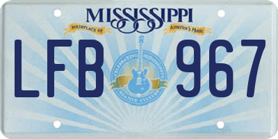 MS license plate LFB967