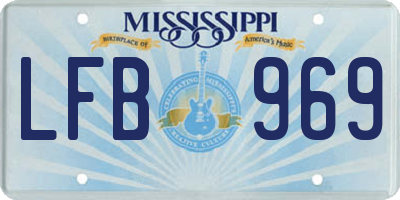 MS license plate LFB969