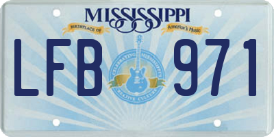 MS license plate LFB971