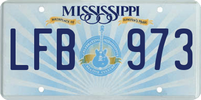 MS license plate LFB973