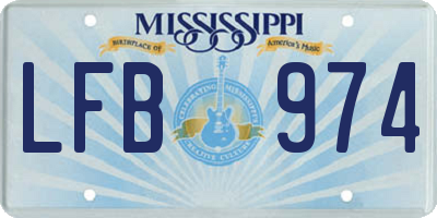 MS license plate LFB974