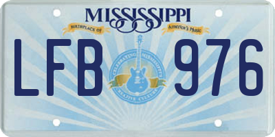 MS license plate LFB976