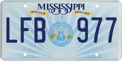 MS license plate LFB977