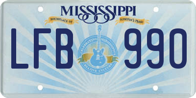 MS license plate LFB990