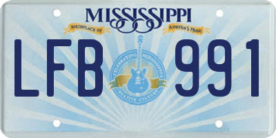 MS license plate LFB991