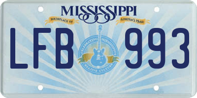 MS license plate LFB993
