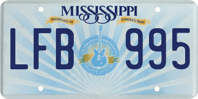 MS license plate LFB995