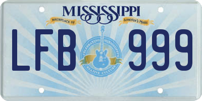 MS license plate LFB999