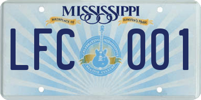 MS license plate LFC001