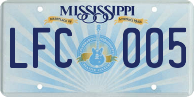 MS license plate LFC005
