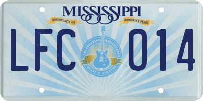MS license plate LFC014