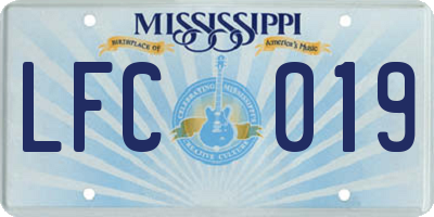 MS license plate LFC019