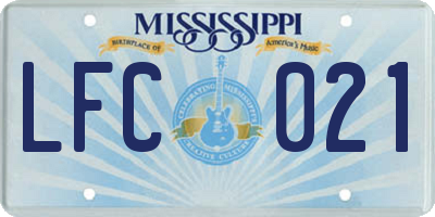 MS license plate LFC021