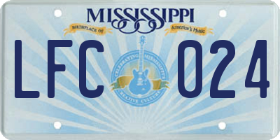 MS license plate LFC024