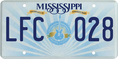 MS license plate LFC028