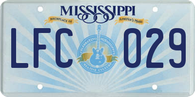MS license plate LFC029