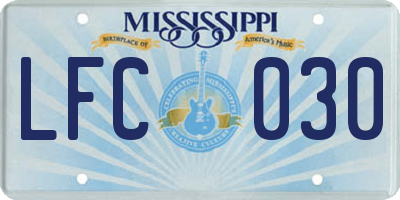 MS license plate LFC030