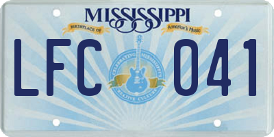 MS license plate LFC041
