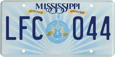 MS license plate LFC044