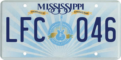 MS license plate LFC046