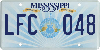 MS license plate LFC048