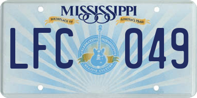 MS license plate LFC049
